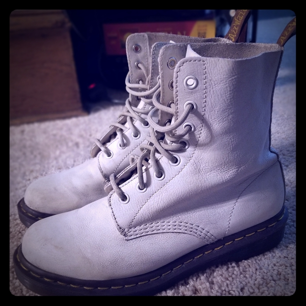 Dr Martens PASCEL White Leather Boots
